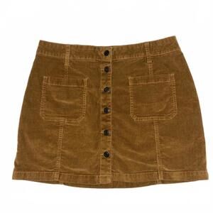 Mudd Y2K Corduroy Mini Skirt Button Front Vintage 2000s Mustard Size 13 Womens